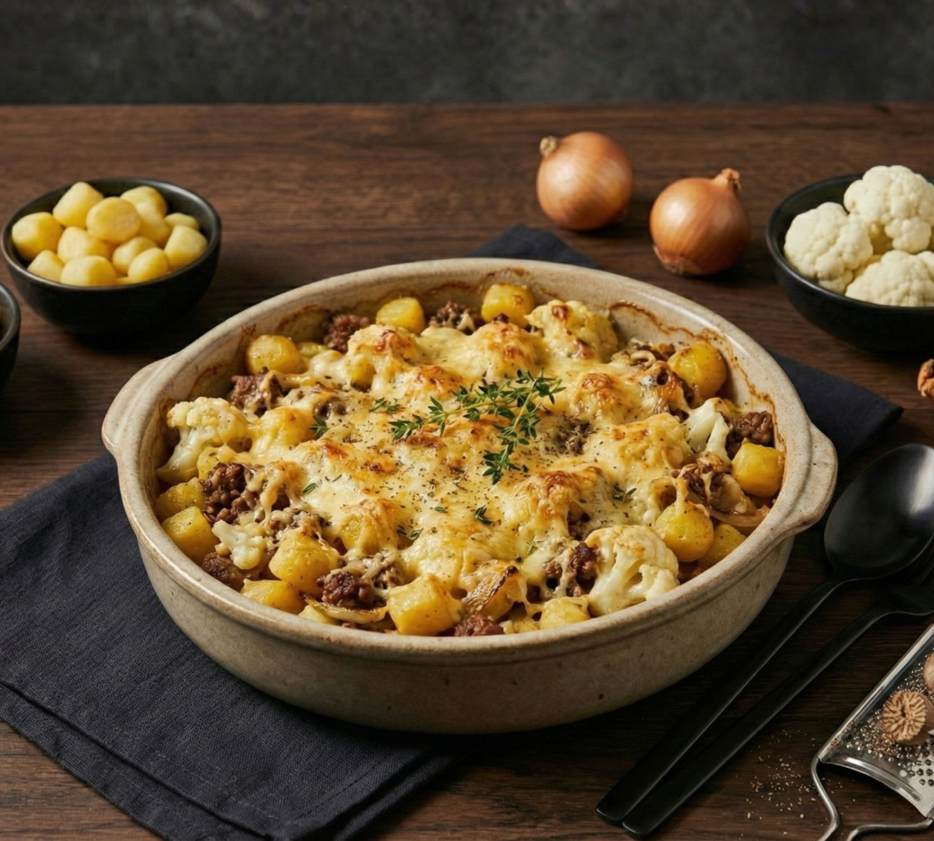 Aardappel Ovenschotel - Rundergehakt, Bloemkool & kaas [OVENMEAL]